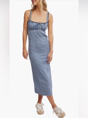 Free People Blue and White Gingham Sundress